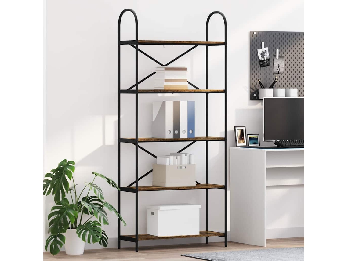 Vidaxl Estante 5 Níveis 80 X 30 X 183 Cm Derivados De Madeira