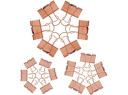 Conjunto de 42 prendedores de papelaria rosa e dourados para mesa, prendedores de metal médios e porta-documentos.