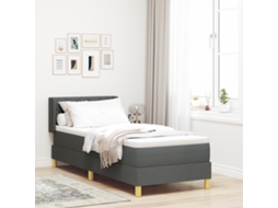 Cama Box Com Colchão - Cinza Escuro, 80 X 200 Cm, Tecido