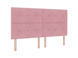 Conjunto 1 Cabeceira Estofada Vidaxl Rosa Veludo (180 Cm)