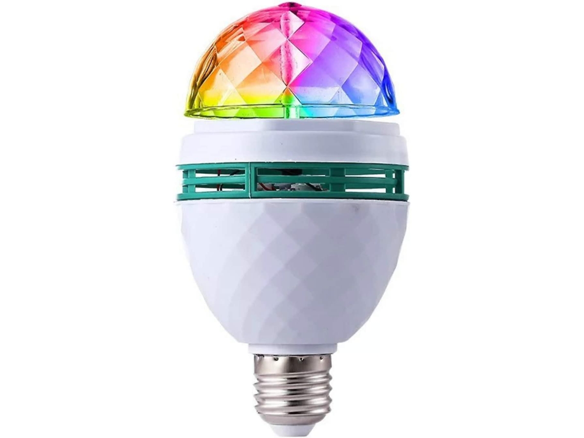 Luz Estroboscópica Led Giratória Multicolorida com Cristais, Base E27 BRILVIBERA