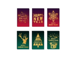Conjunto Colorido de 24 Cartões de Natal Cartões de Saudação com Envelopes e Adesivos NEVEANCE