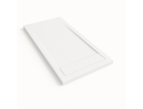 Base De Chuveiro Bidai Com Moldura 90x200 Cm Cor Branco Ral 9003 Grade Aço Inox Ducha.es