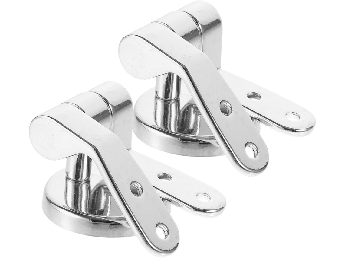 Dobradiças Ajustáveis Em Aço Inoxidável, Prateadas, Com Parafusos Para Substituição.