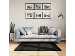 Vidaxl Tapete De Pelo Curto Oviedo 120x120 Cm Preto