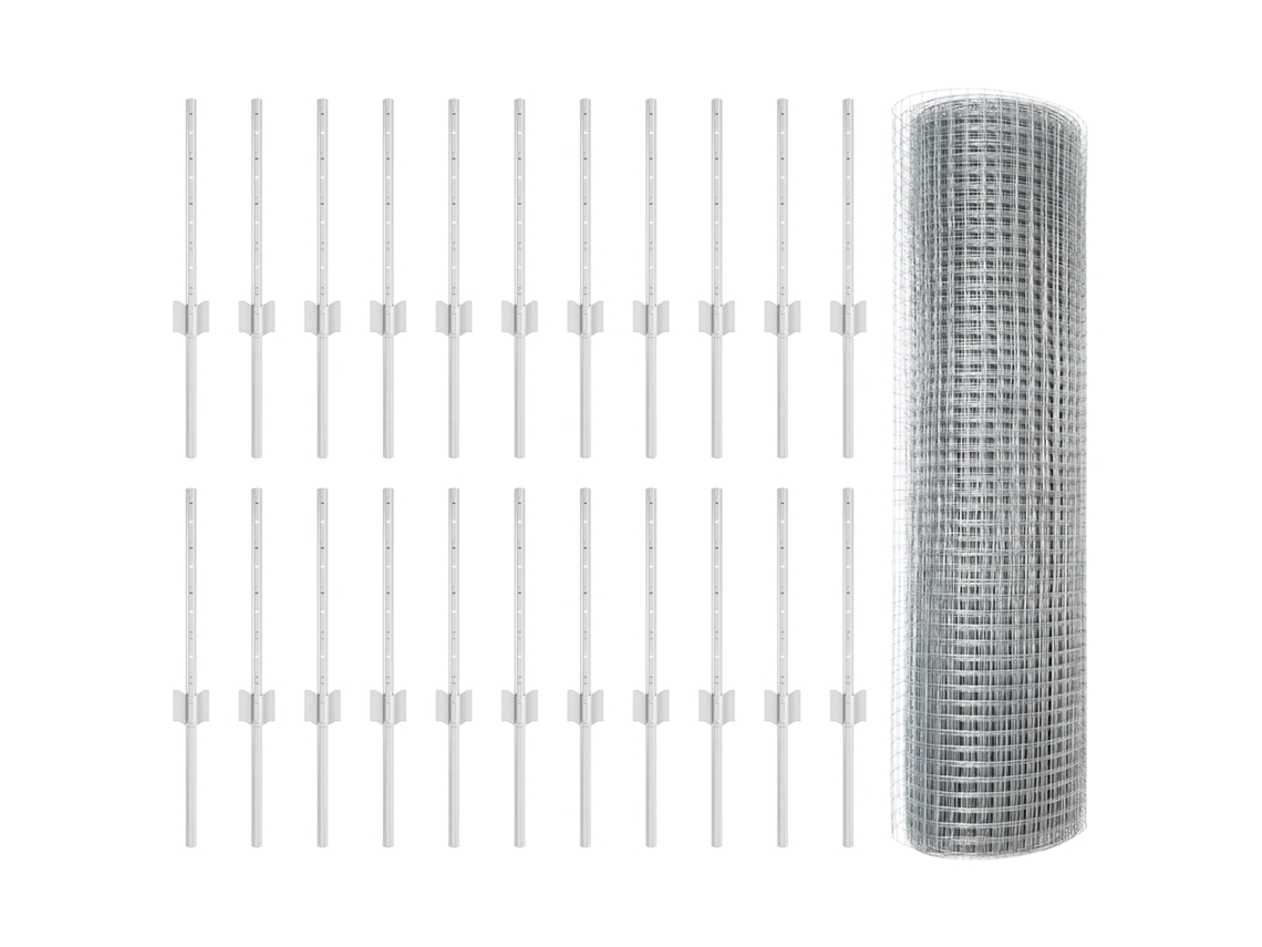 Conjunto 1 Cerca Externa Vidaxl Prateado Aço (50 X 0,4 M)