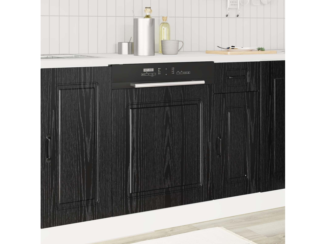 Vidaxl Painel De Lava-louça Kalmar Carvalho Preto 60 X 1,5 X 57 Cm