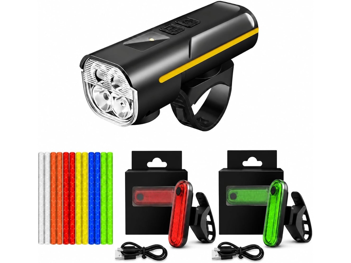 Luzes De Bicicleta Para Pedalar À Noite, Dianteira E Traseira, Farol