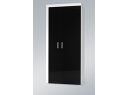 Cama Armário Samba Branco/Preto Brilho Cama Meble