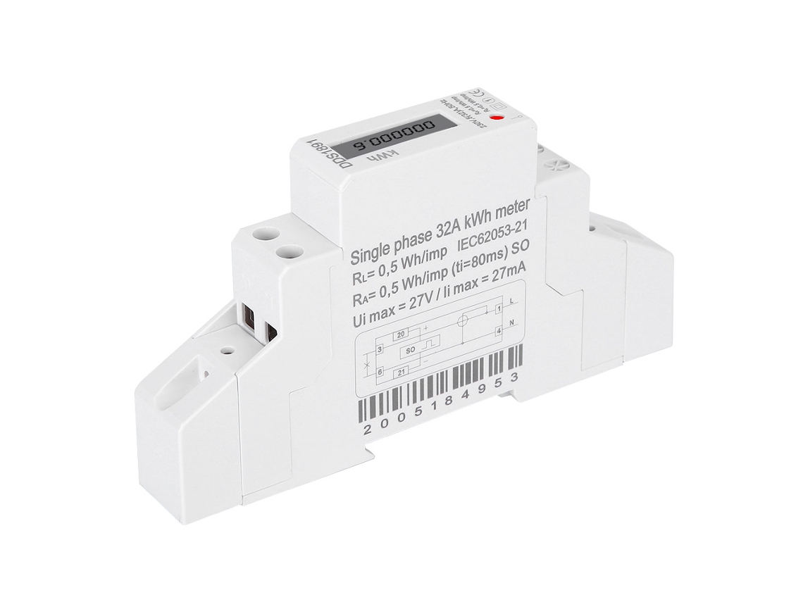 Laxiscreed Medidor De Energia Monofásico Para 230v E 50hz Com Encaixe Em Carril
