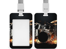 Porta Crachá com Cordão, Suporte Engraçado para Crachá a Bateria, Crachás de Identificação, Capa Protetora Vertical