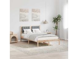 Vidaxl Estrutura Da Cama Com Cabeceira Cinzento-claro 120 X 190 Cm