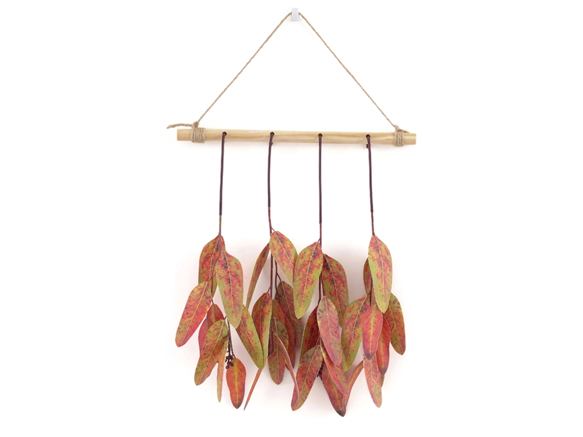 Laxiscreed Varinha De Madeira Longa De 30cm Com Folhas De Outono Em Embalagem 31x13x3cm