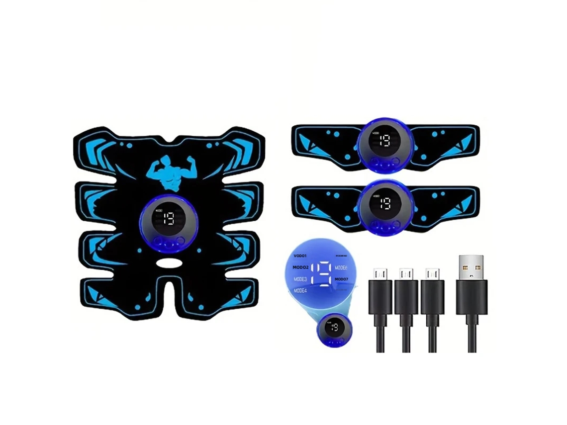 Estimulador Muscular Ems 3 Em 1 Recarregável Via Usb Com Eletrodos Inteligentes.