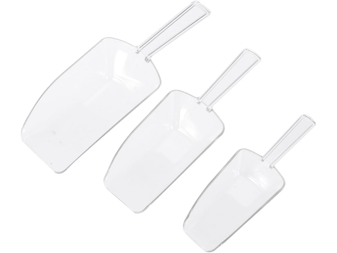 Conjunto De 3 Colheres Medidoras Plástico Transparente