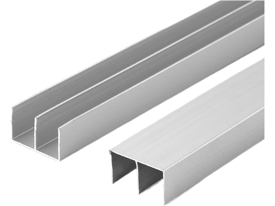 Sistema De Trilho Porta Correr Em Liga Alumínio Para Armários Madeira E Aço Janela Pvc Silencioso, 1 Conjunto 90cm