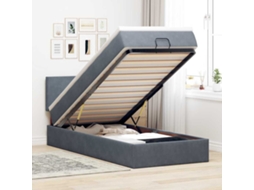 Vidaxl Estrutura Cama Otomana Colchão 80x200 Cm Veludo Cinzento Escuro