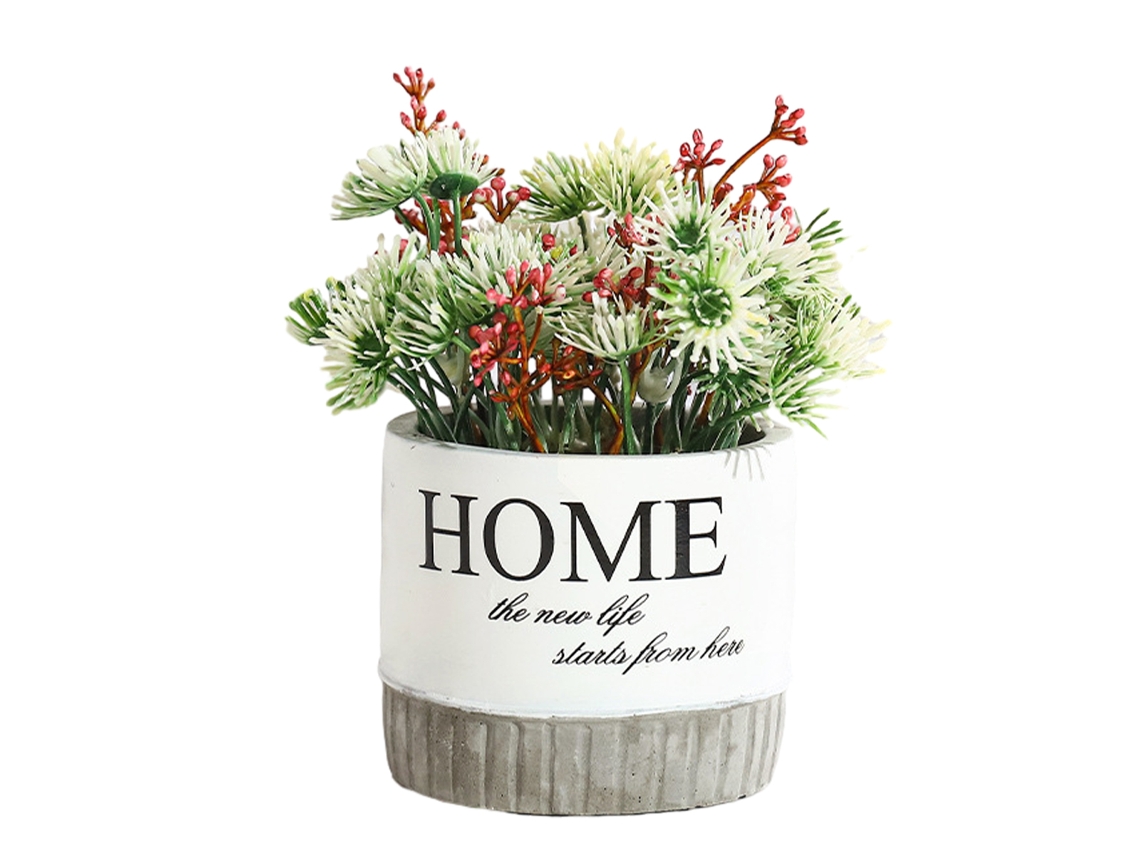 Vaso de Flores Artificiais Plantas Bonsai Falsas em Vaso de Metal para Casa Casamento Escritório NEVEANCE