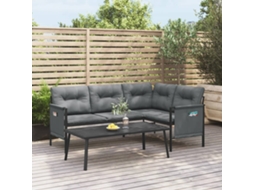 Sofã¡ De Canto De Jardim Aã§o E Textilene Antracite Dkd Home Decor