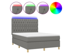 Box Spring Bed, Box Spring Beds Vidaxl Cinzeto Tecido (140 X 190 Cm)