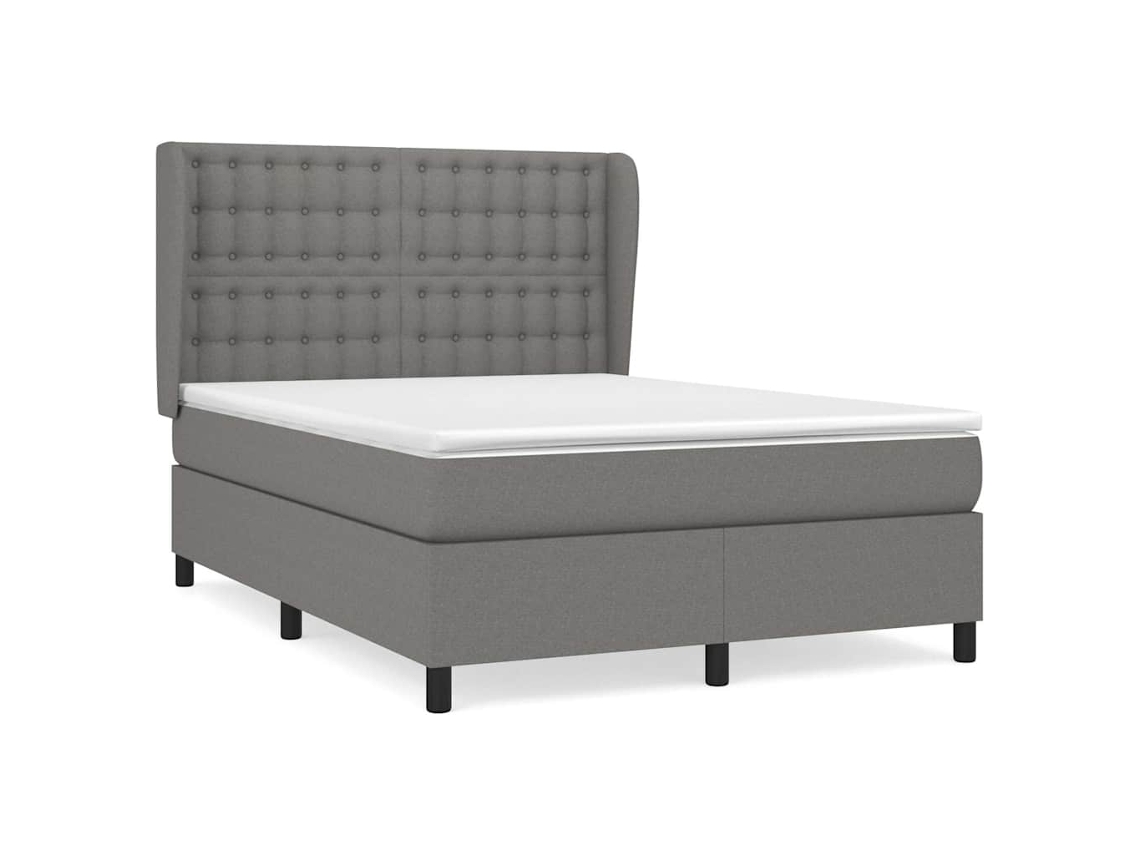 Box Spring Bed, Box Spring Beds Vidaxl Cinzeto Tecido (140 X 200 Cm)