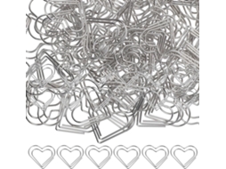 Conjunto De 100 Clipes De Papel Prateados Em Formato De Coração, Clipes De Metal Criativos Gokoco