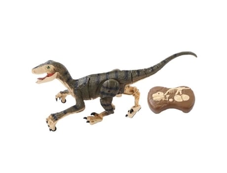 Dinossauro Controlado Por Remoto Cuque Velociraptor 18,1 Polegadas Recarregável Abs Seguro Para Crianças