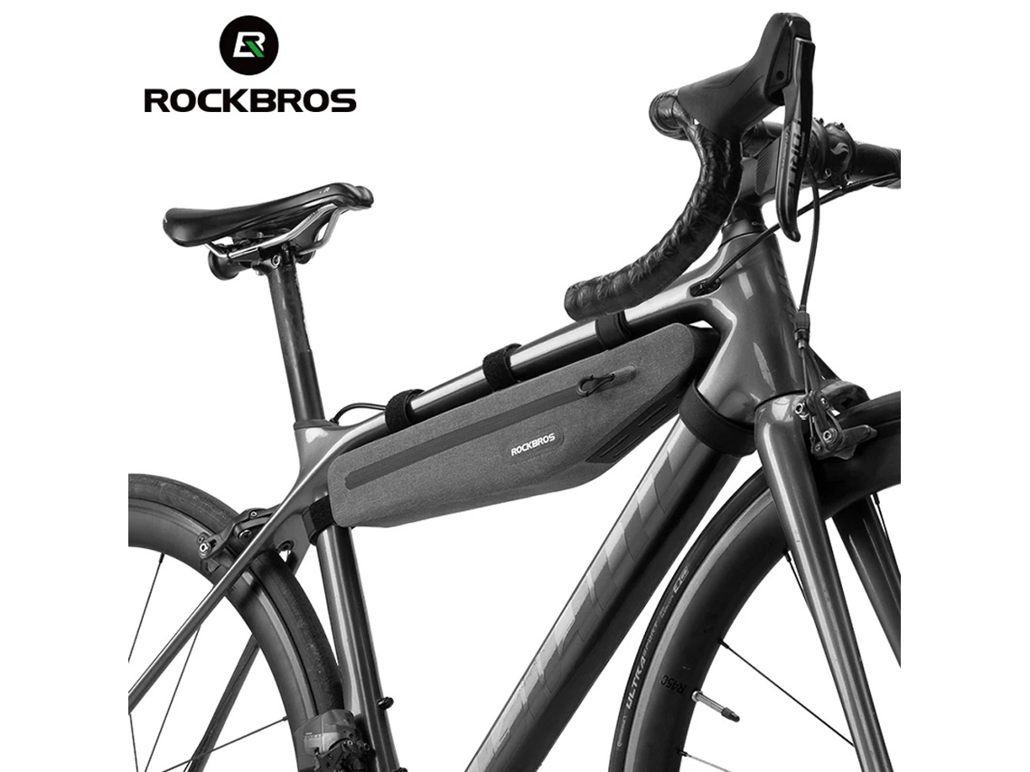 Lurelia Bolsa De Bicicleta Longa E Rígida, À Prova D'água, Fixada No Quadro, 1, 5 L, Cinza
