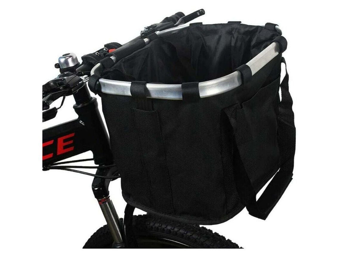 Cesta Dobrável e Removível AQUAFORGE para Bicicleta, alumínio, preta, 342825 cm, para ciclismo, passeio e uso diário