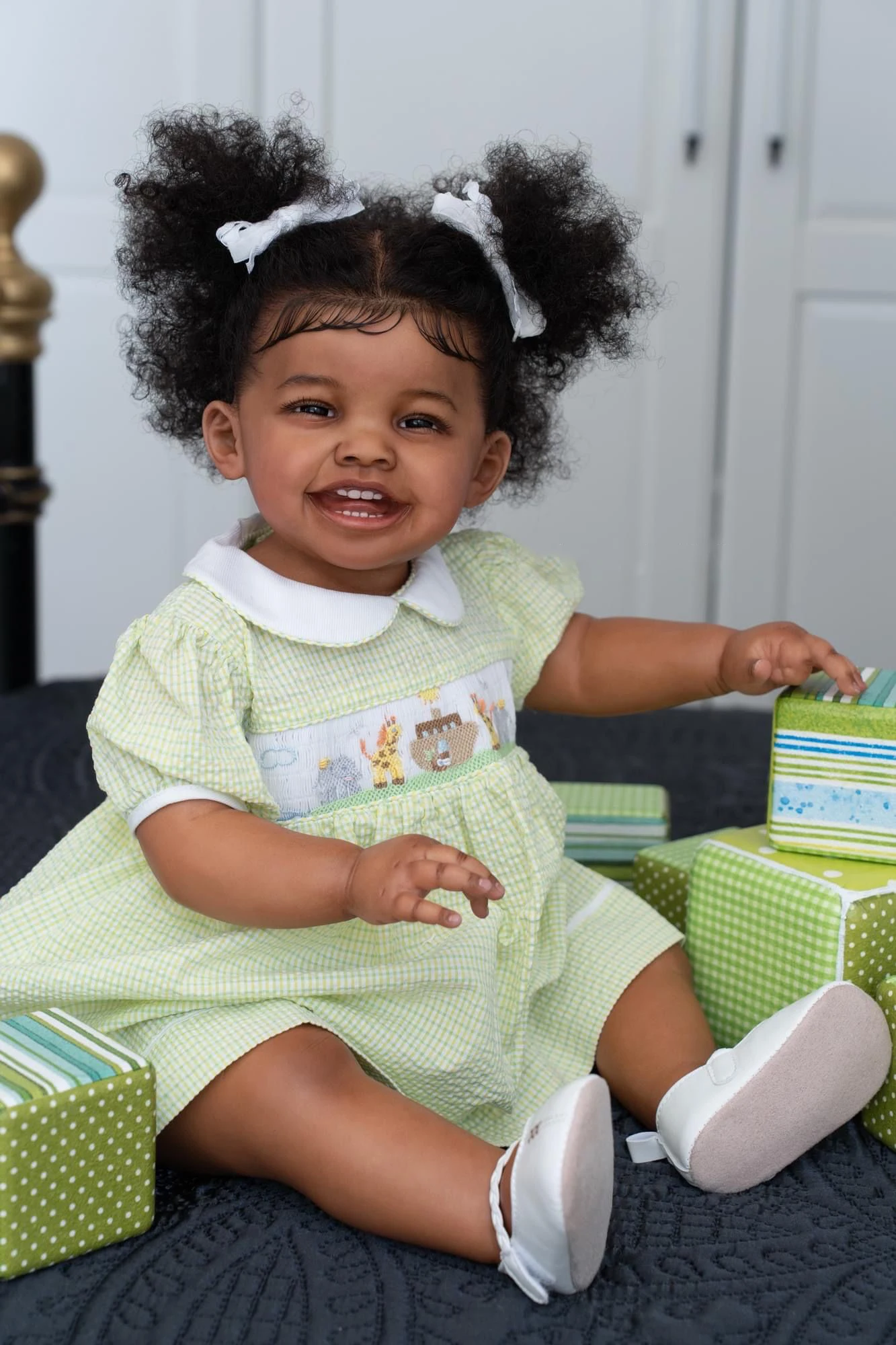 (preta) Boneca Menina De Tecido Macio De 60 Cm, Menina Feliz Com Transplante Capilar, Boneca Pintada À Mão De Alta Qualidade