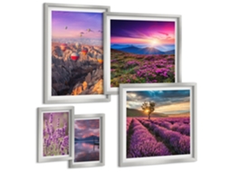 Conjunto De Pinturas Paisagem De Lavanda Balões Espelharte (5 Peças)