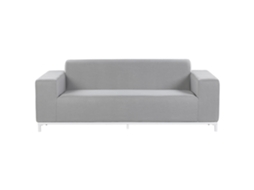 Sofá De 2 Plazas Beliani Rovigo De Tela Gris 185x84x67