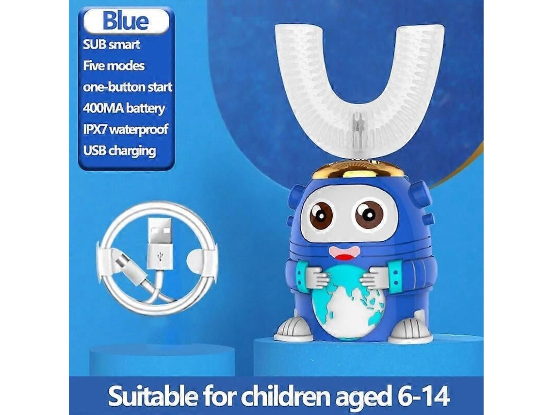 Escova De Dentes Elétrica Infantil Vip Smart 360 Graus Xaomi U, Automática, Ultrassônica, De Silicone, Com Estampa De Desenho Animado.