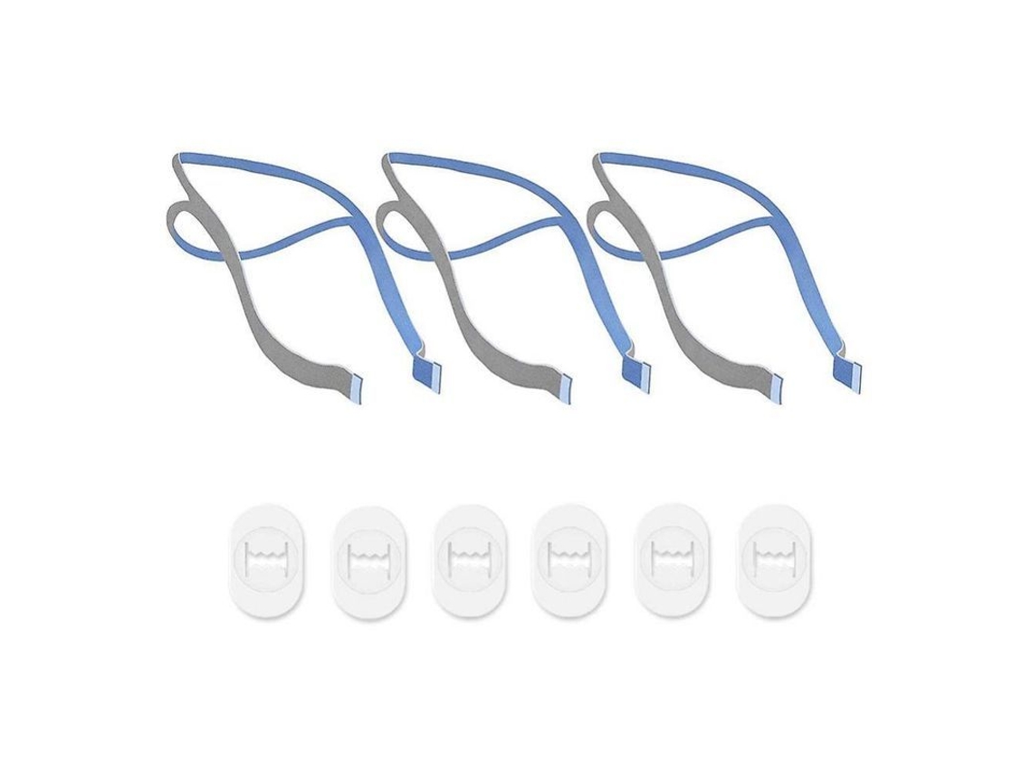 Correa De Repuesto Para Cpap P10 Con 3 Cintas Y 6 Clip Ajustables, Elástica Y Duradera, Azul