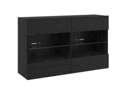 Armário de TV de Parede Carvalho Preto 98,5x30x60,5 cm MAISON EXCLUSIVE