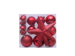Bolas Galvanizadas de Natal 18Pcs-Vermelho AURUM