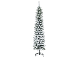 Árvore De Natal Artificial, Coberta De Neve, Design Fino, Resistente Ao Fogo, 180 Cm, Verde/branca