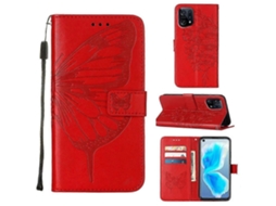 Capa De Couro Com Estampa De Borboleta Em Relevo Para Oppo Find X5