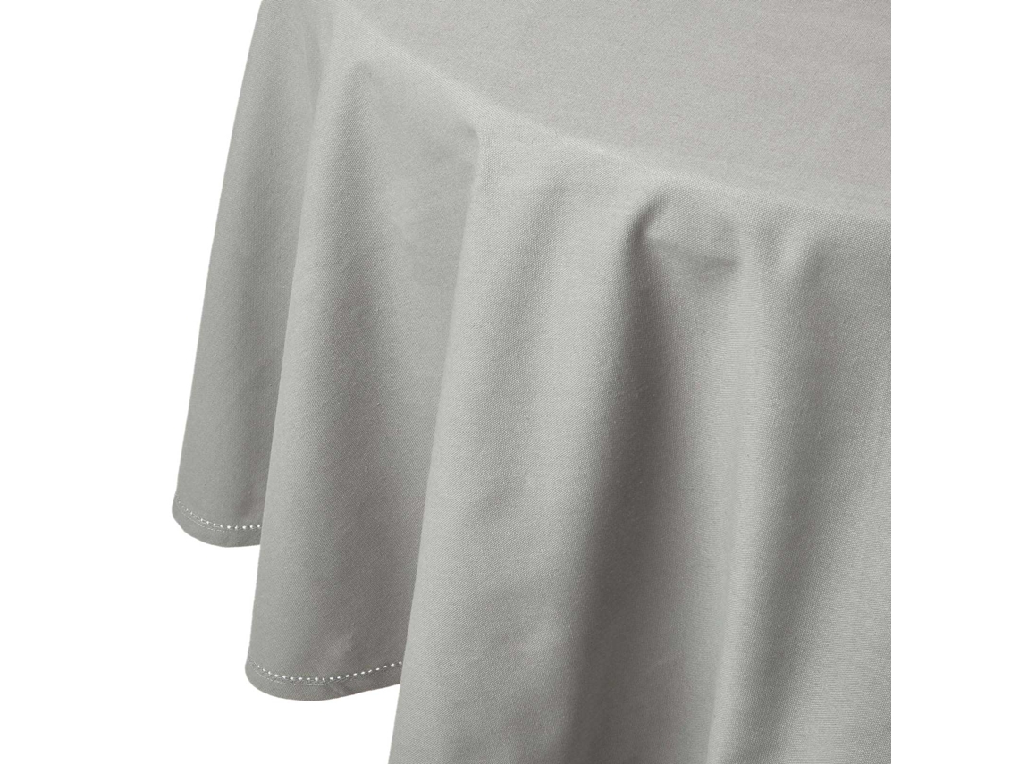 Homescapes Grey Cotton Round Tablecloth 178 Cm