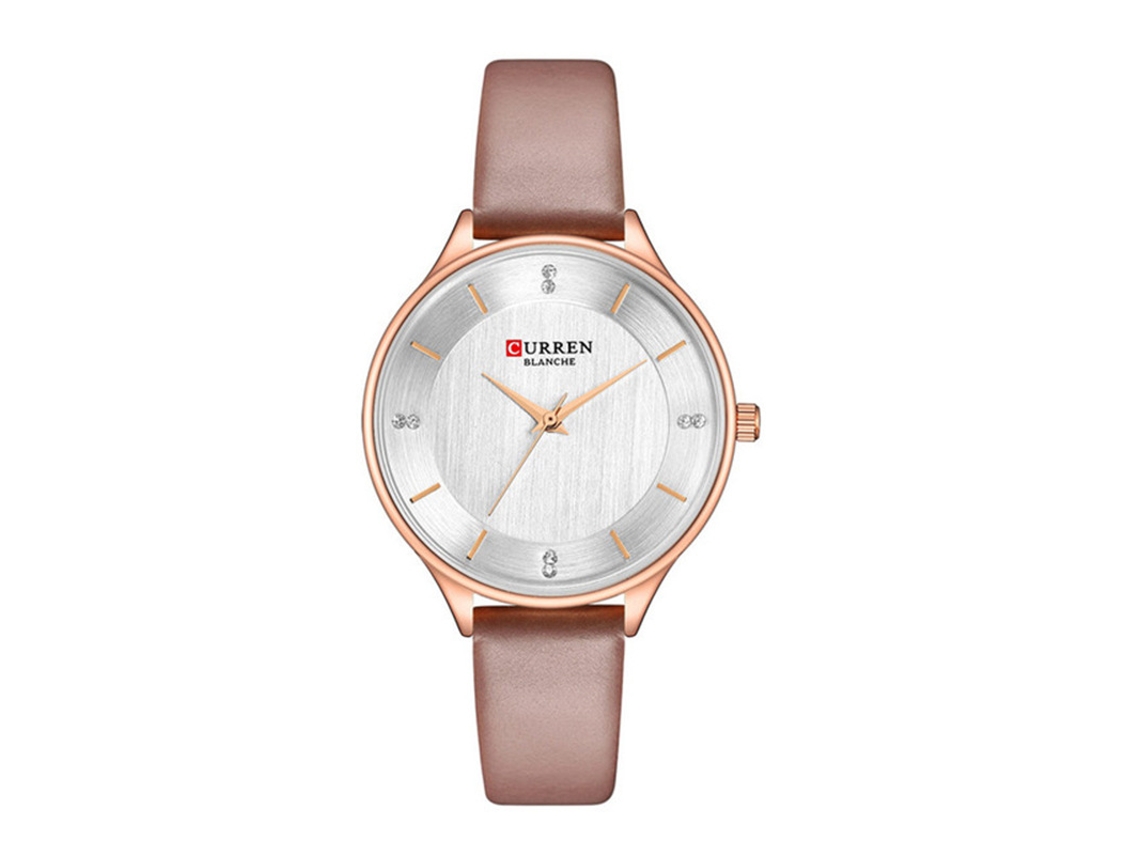 Relógio com pulseira de couro, quartzo à prova d'água, MDUG