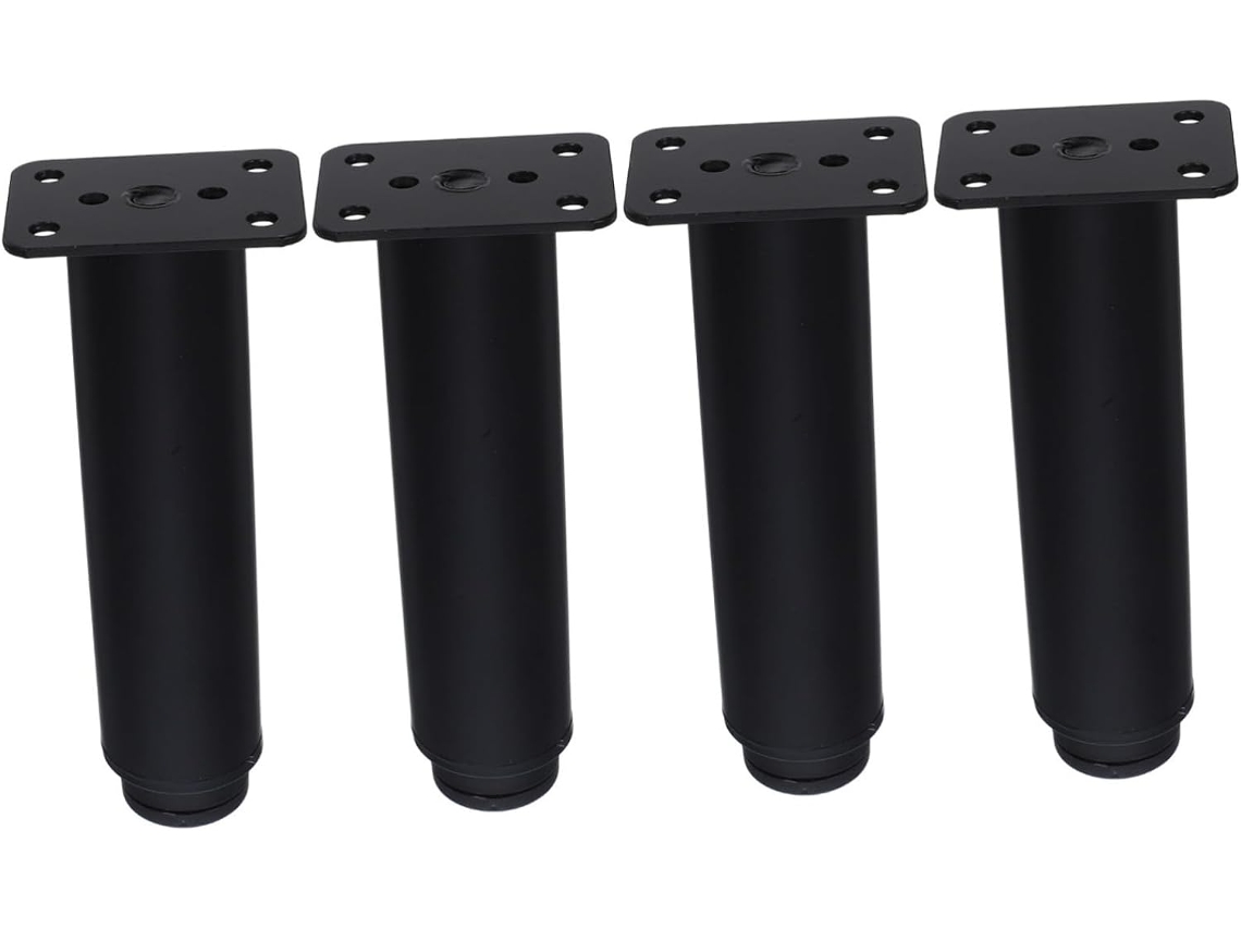 Conjunto De 4 Pés Ajustáveis Para Cama, Mesa E Móveis, Com Pinos De Substituição Ajustáveis Em Ferro Preto
