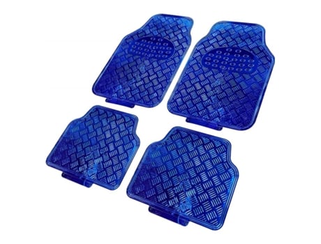 Conjunto De Tapetes De Carro Antiderrapantes Enerfero 4 Unidades Com Design Metálico Universal (Azul) ENEFERO