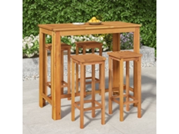 Conjunto Bar 5 Peças Para Jardim Madeira De Acácia Maciça Dkd Home Decor