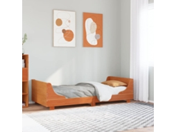Vidaxl Cama Sem Colchão 90x200 Cm Pinho Maciço Castanho-mel
