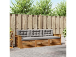 Vidaxl Conjunto De Sofás Para Exterior 3 Unid. Cinza Natural E Claro