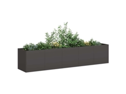 Vidaxl Vaso Preto 200x40x40 Cm Aço Laminado A Frio