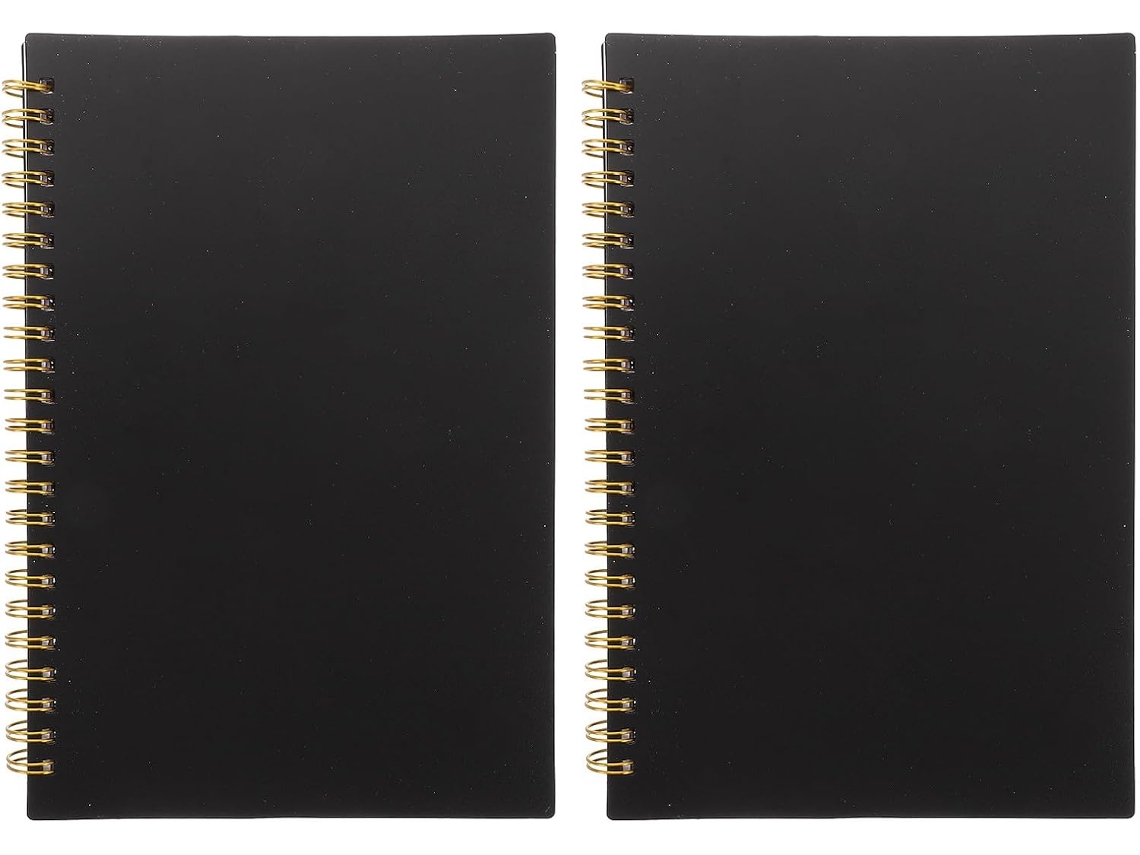 Caderno Preto Em Pp Com Grades Verticais E Horizontais, 60 Folhas, Ideal Para Contabilidade, Livros