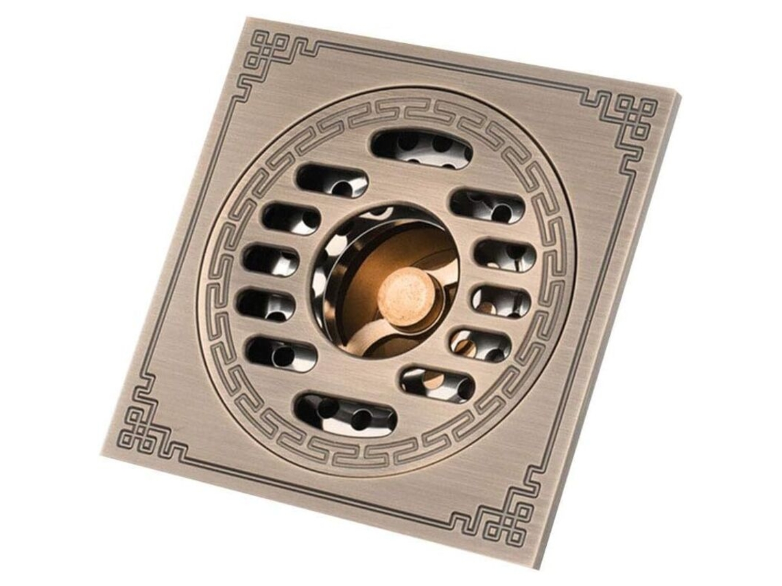 Ralo de Piso de Cobre Resistente a Odores para Banheiro, Cozinha e Lavabo, com Interface para Máquina de Lavar Roupa. X001