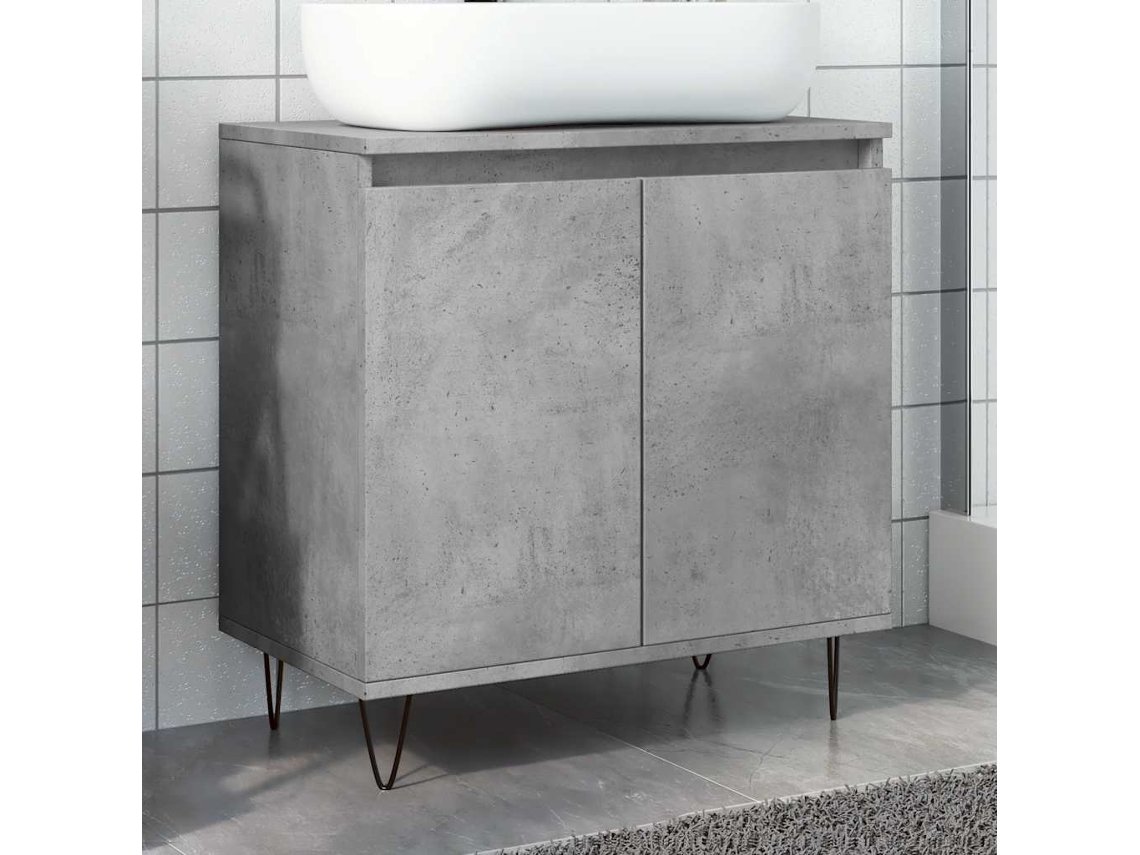 Vidaxl Armário Casa De Banho 58x33x60 Cm Deriv. Madeira Cinza Cimento