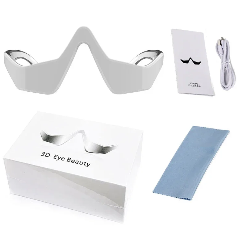 Massageador Ocular Ems com Luz Vermelha 3d, Óculos de Proteção, Elimina Olheiras, Bolsas Sob os Olhos, Rugas e Alivia a Fadiga Ocular. MDUG
